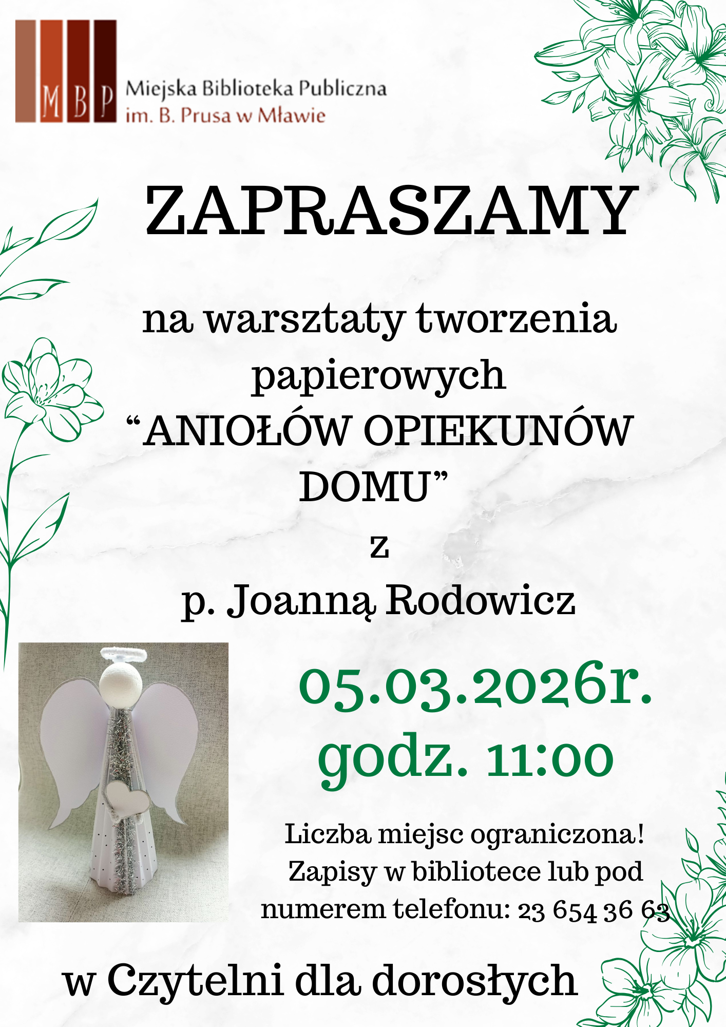 5 marca 2026 - "Anioł opiekun domu" warsztaty plastyczne w …